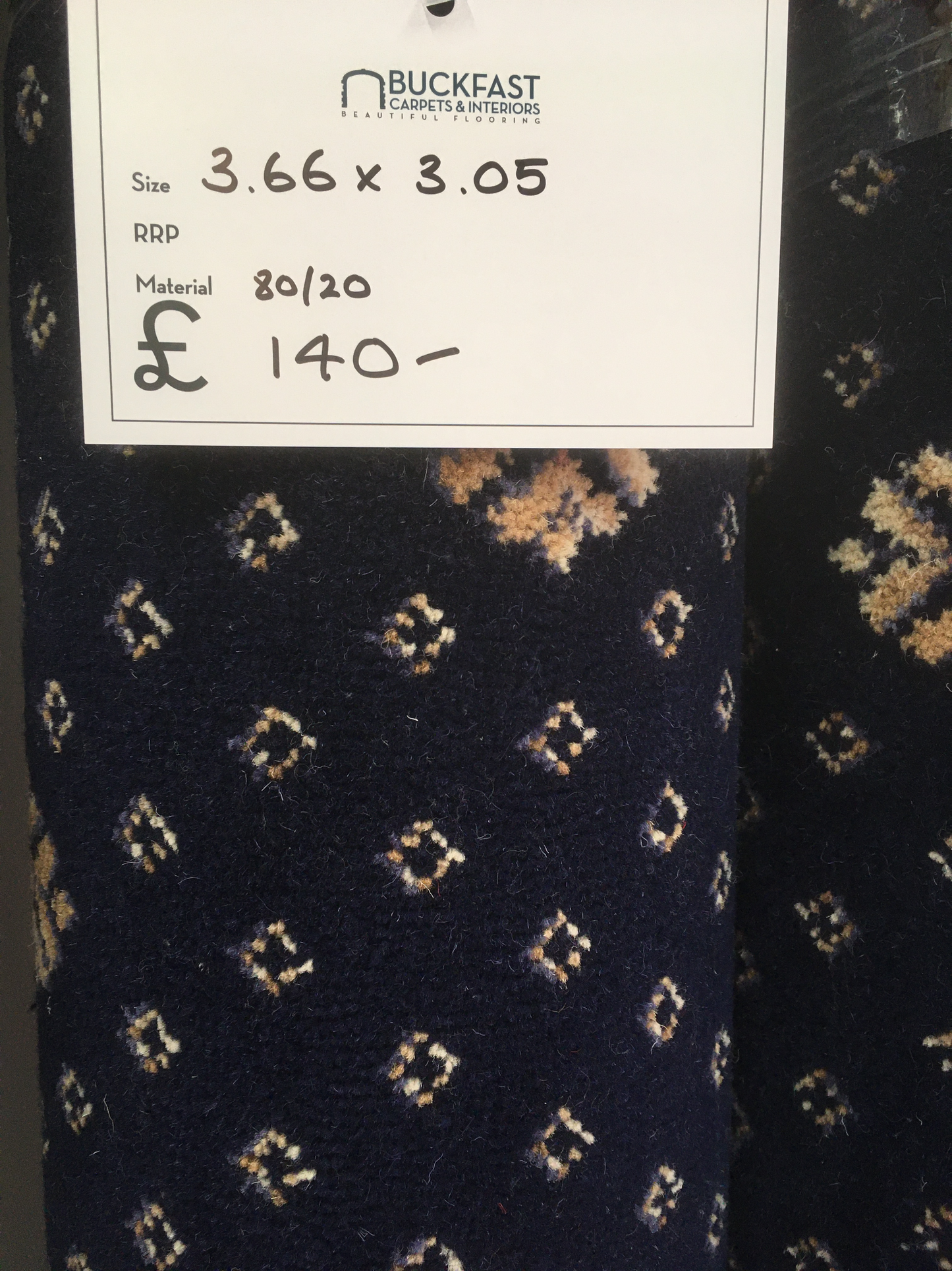 Woven Blue Patterned Axminster 3.66 x 3.05 m