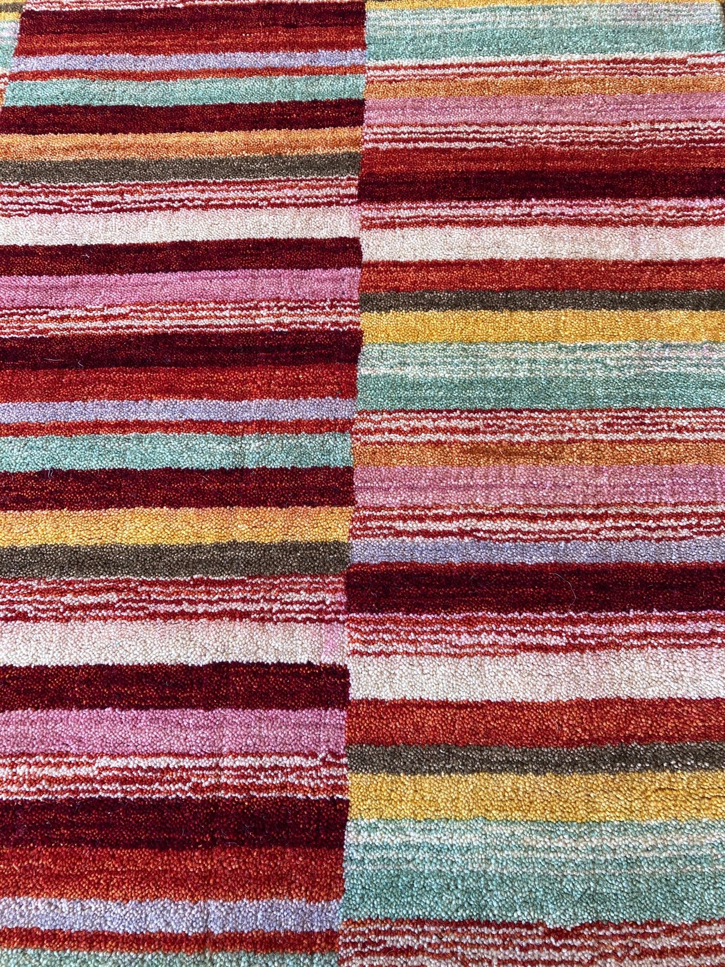 Bold Striped 100% Wool Rug 150 x 90 cm