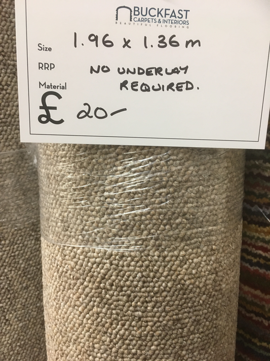 Flecked Brown Man-made 1.96 x 1.36 m