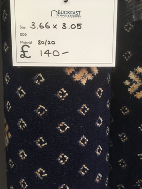 Woven Blue Patterned Axminster 3.66 x 3.05 m