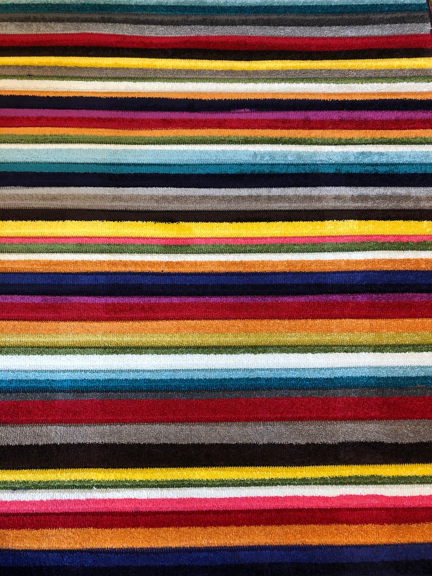 Striped Multi-colour Man-made 120 x 180 cm