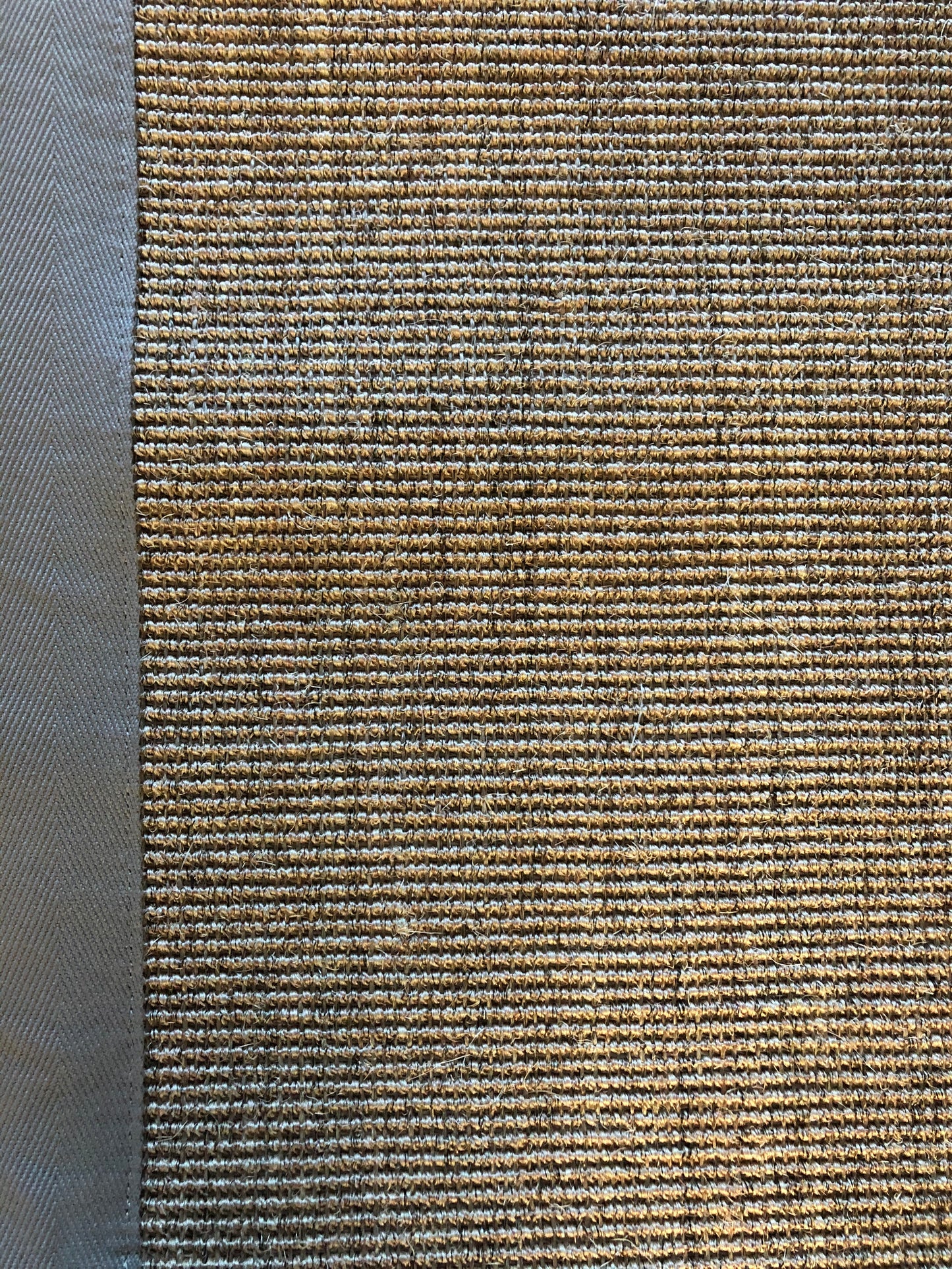 Natural Sisal Rug with Pale Grey Linen Binding 120 x 180 cm