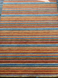 Multicoloured 100% Wool Striped 120 x 180 cm rug