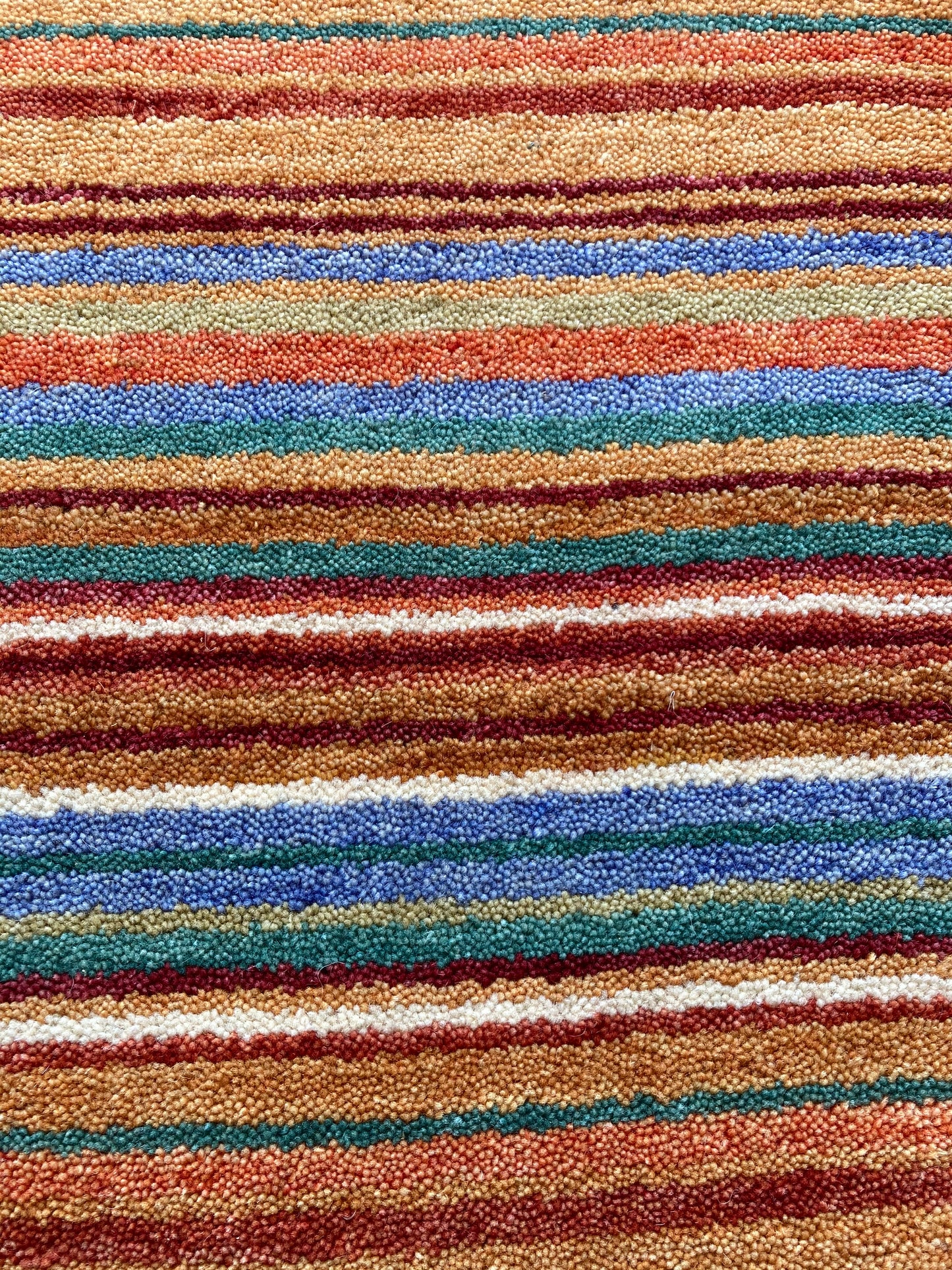 Multicoloured 100% Wool Striped 120 x 180 cm rug