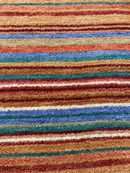 Multicoloured 100% Wool Striped 120 x 180 cm rug