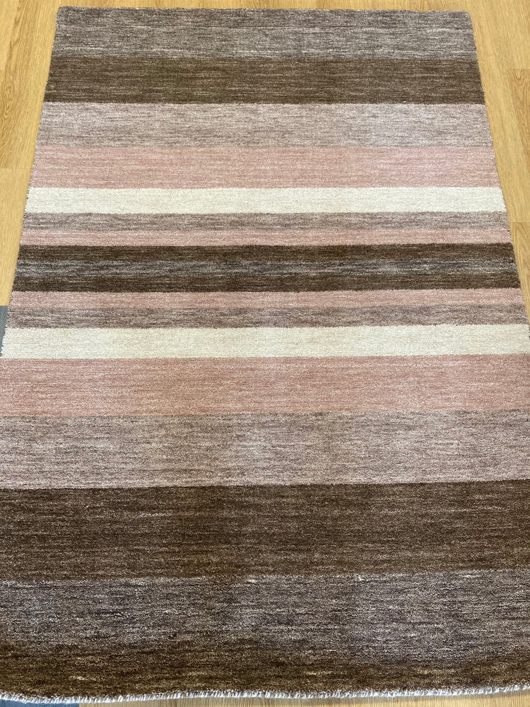 Multicoloured Striped 100% Wool Rug 120 x 180 cm