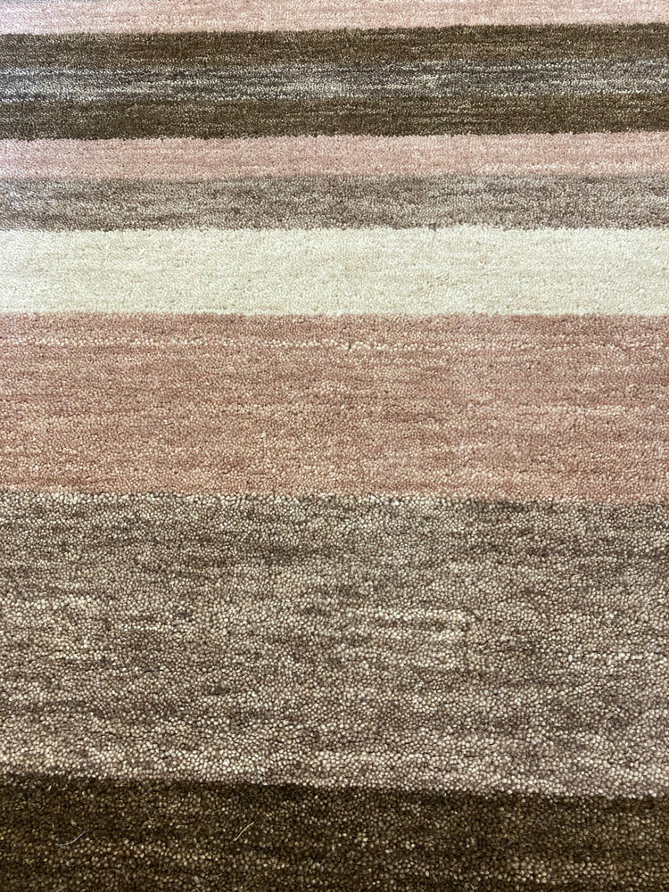 Multicoloured Striped 100% Wool Rug 120 x 180 cm