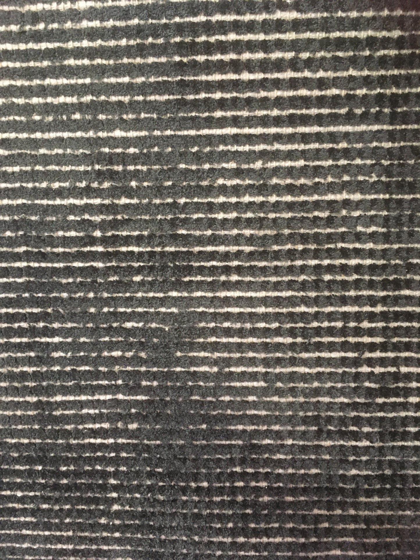 Grey/ Cream striped man-made 120 x 170 cm