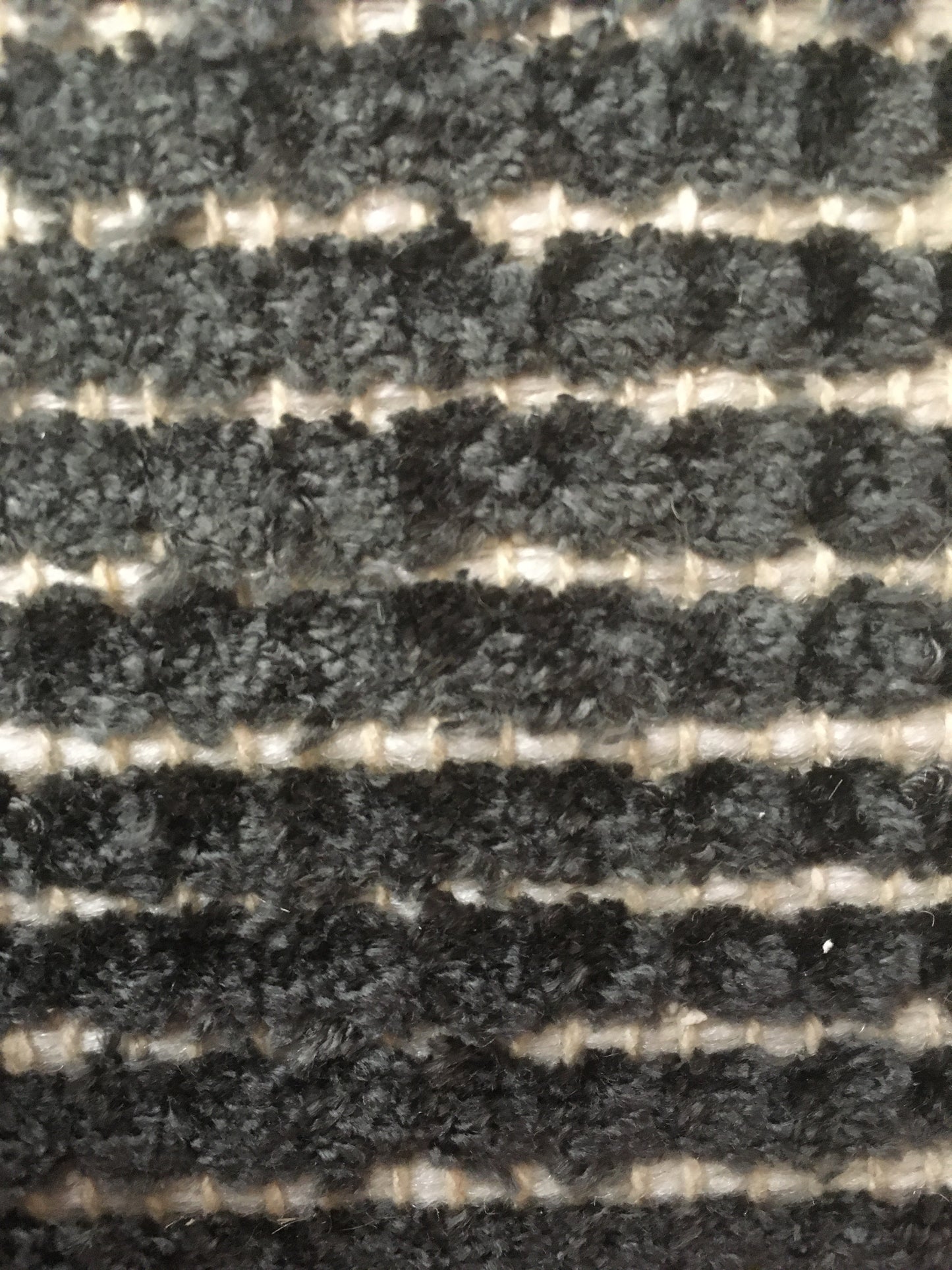 Grey/ Cream striped man-made 120 x 170 cm