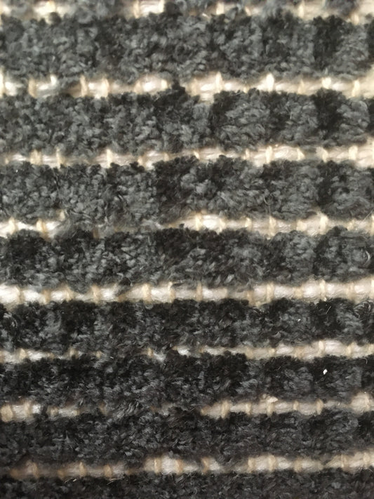 Grey/ Cream striped man-made 120 x 170 cm