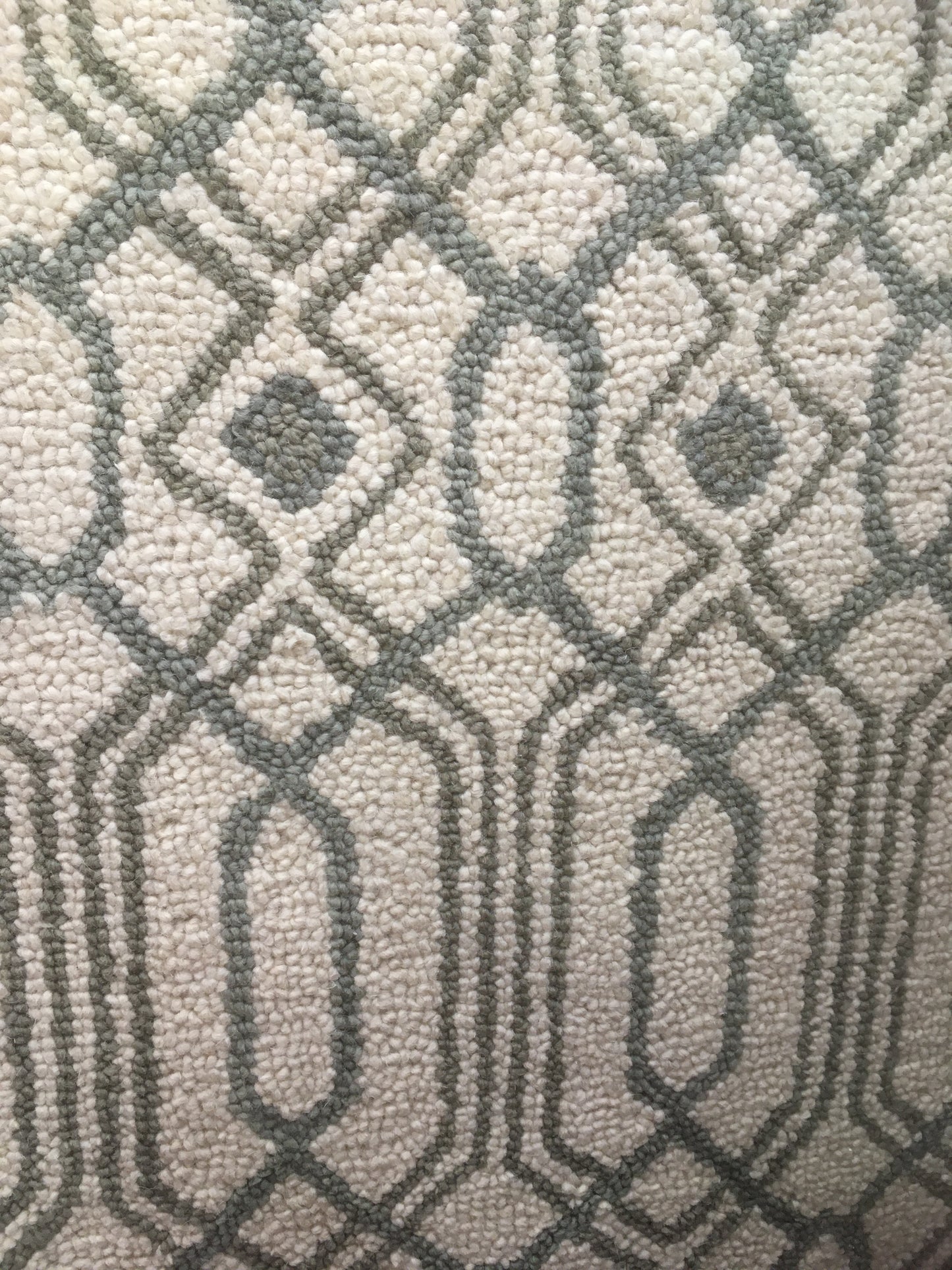 Grey and White Geometric 100%  Wool 120 x 170 cm