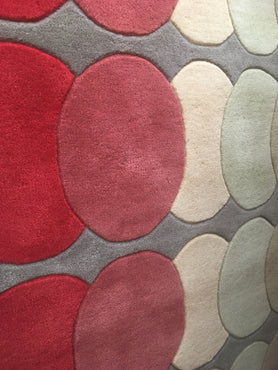 100% Wool "Circles" Multi colour 180 x 120 cm