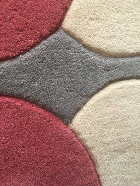 100% Wool "Circles" Multi colour 180 x 120 cm