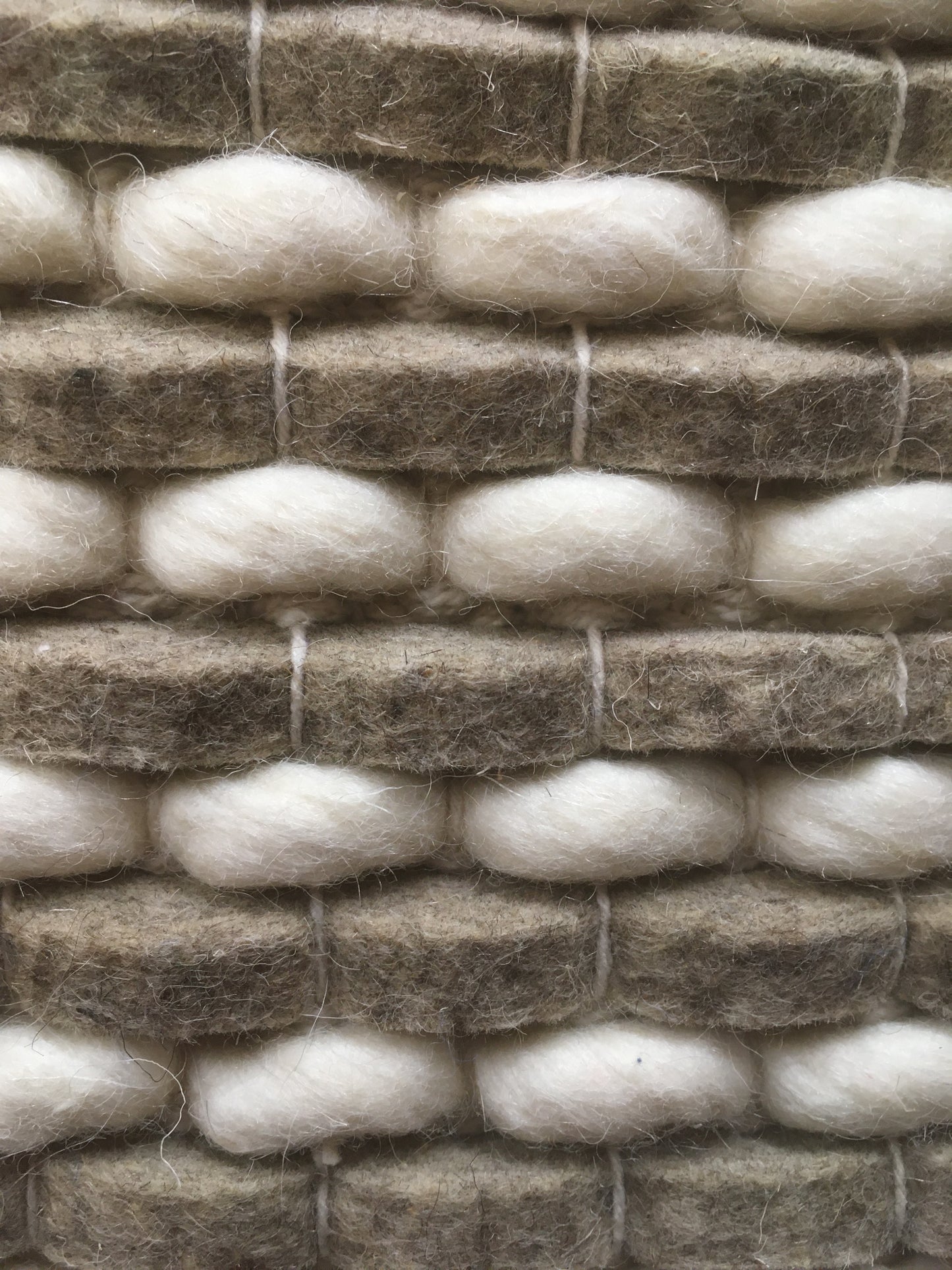 Chocolate and Cream 100% Wool Woven 120 x 180 cm